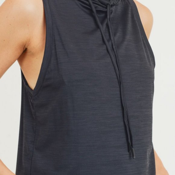 Heather Hoodie Muscle Active Tank - Picture 4 of 9